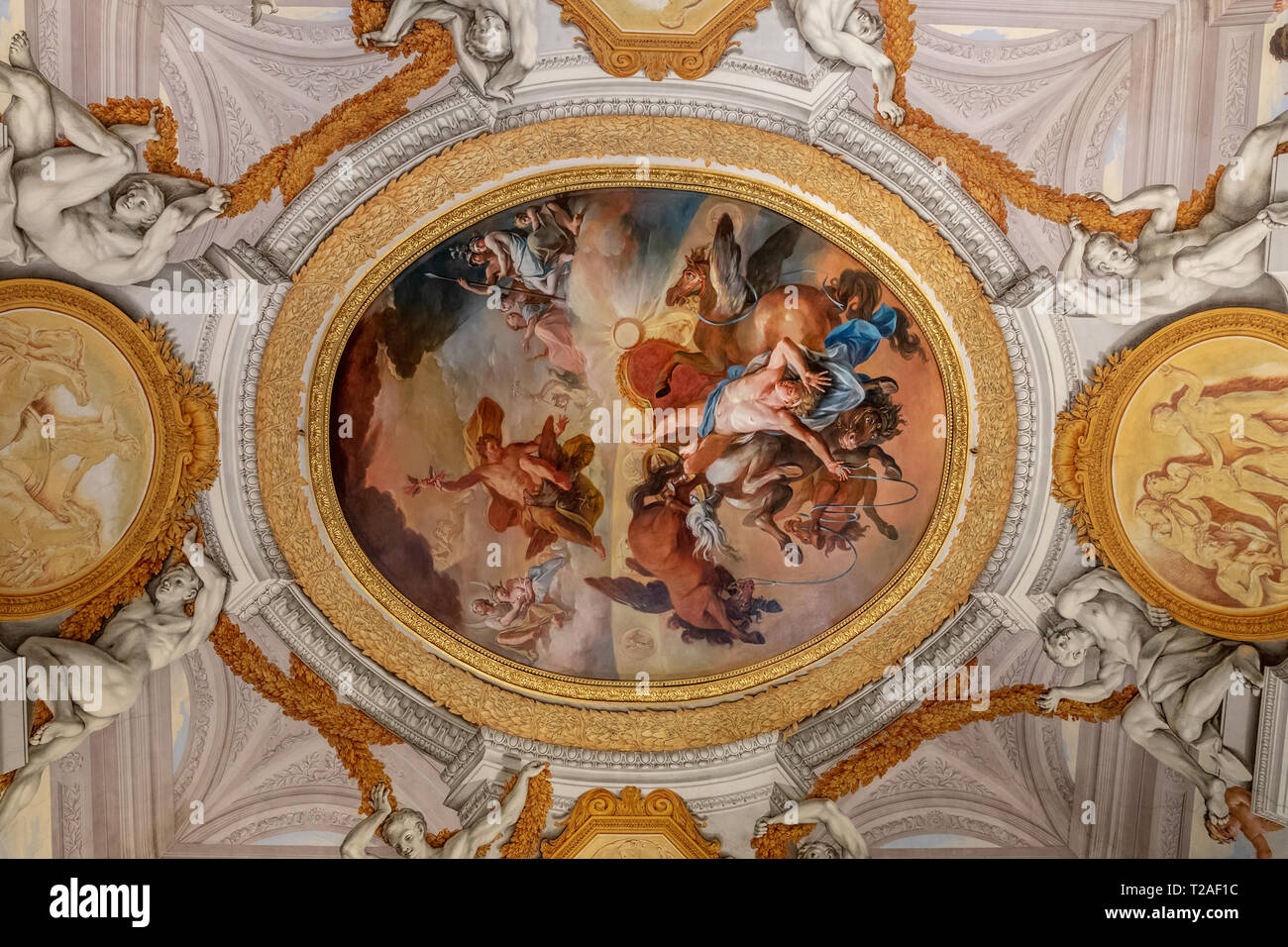 Rome, Italy - June 22, 2018: Art fresco in Galleria Borghese of Villa Borghese Stock Photo