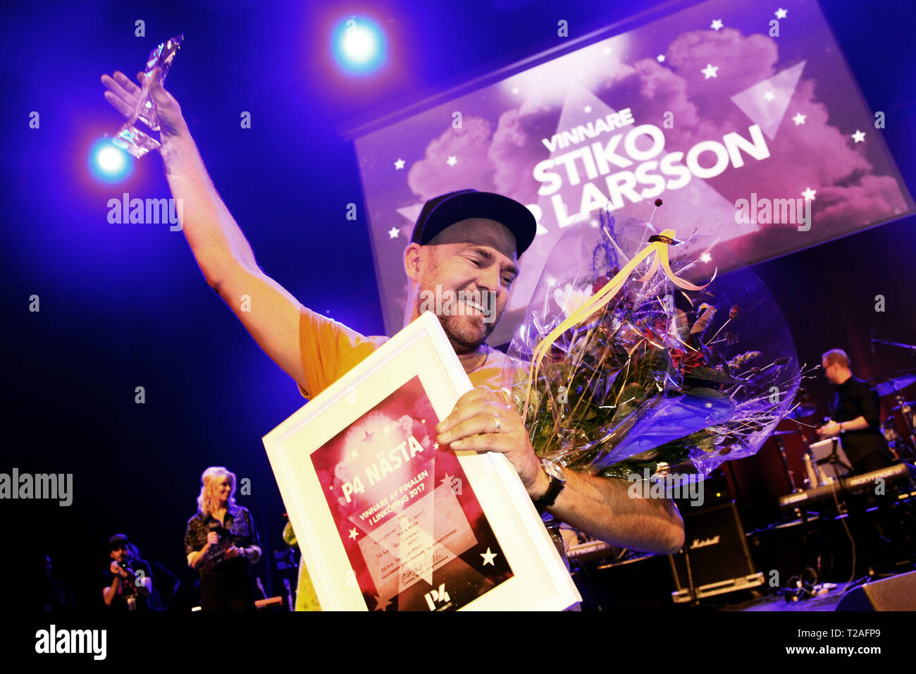 LINKÖPING 20170826             Stiko Per Larsson vann Sveriges radios musiktävling P4 Nästa i Konsert och Kongress på lördagen. Foto Jeppe Gustafsson Stock Photo