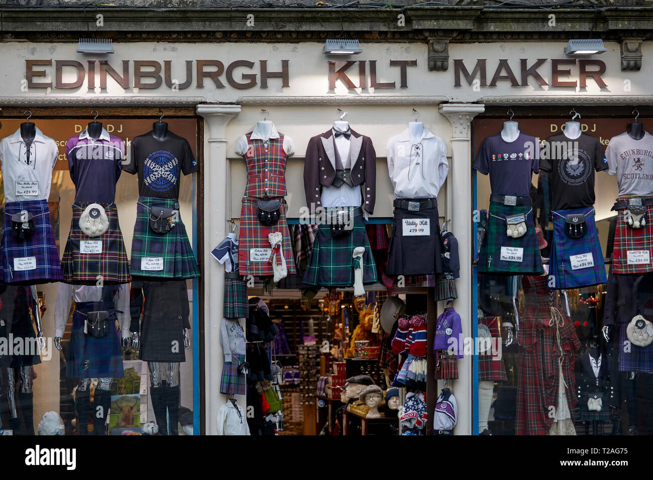Edinburgh kilt shop hires stock photography and images Alamy
