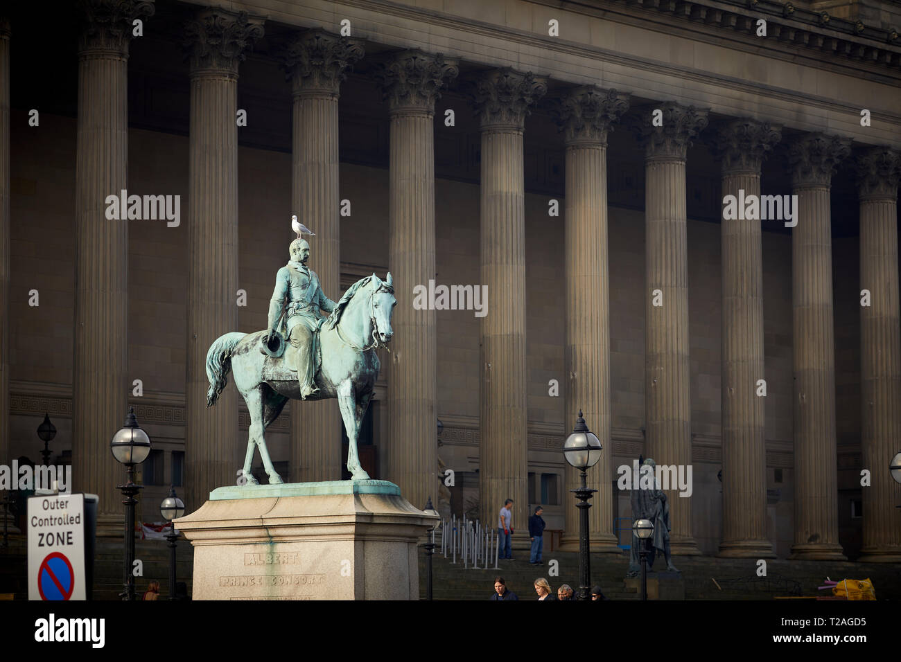 St George's Hall Liverpool along  Lime Street, Liverpool city centre Stock Photo