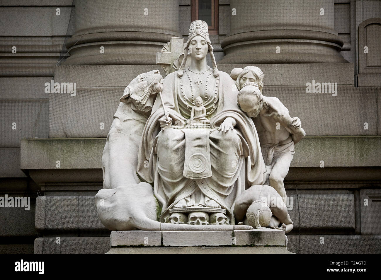 White marble statue outside national hires stock photography and