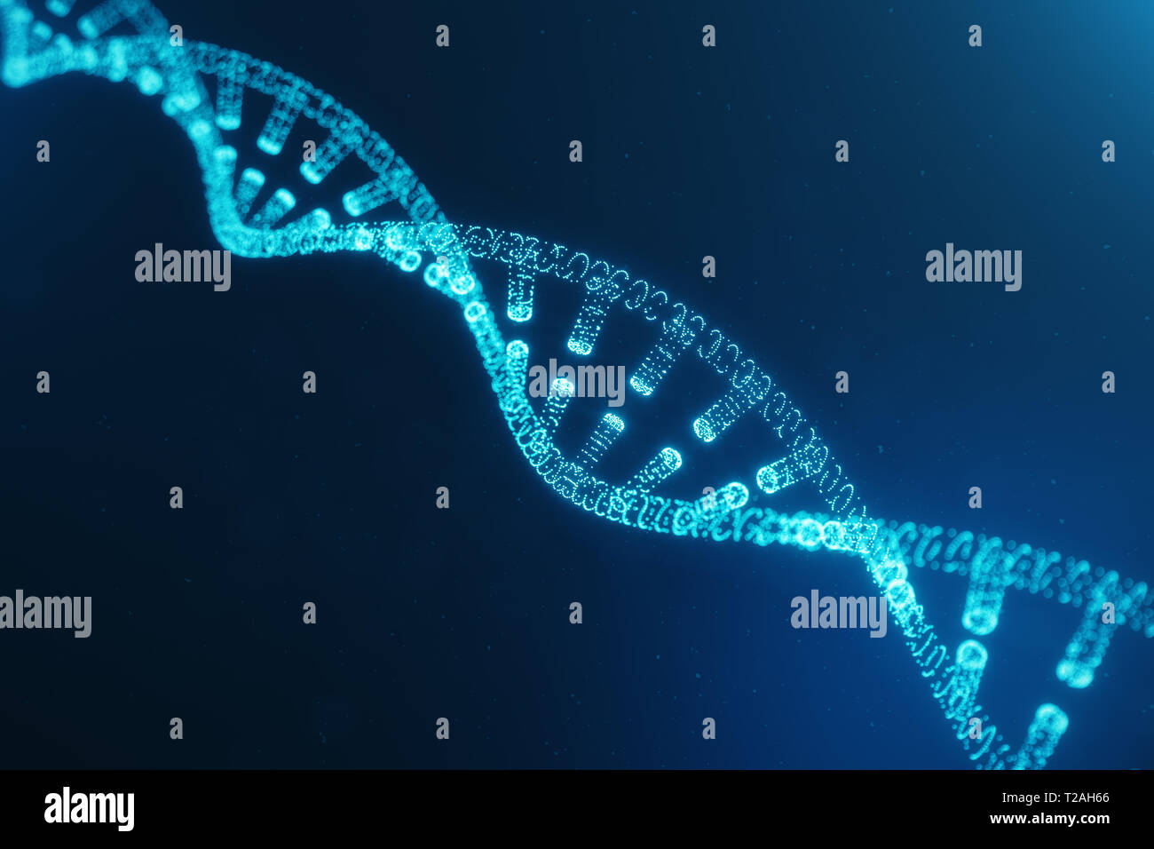 Human Dna Particle Digital DNA molecule, structure. Concept digital code human genome. DNA ...