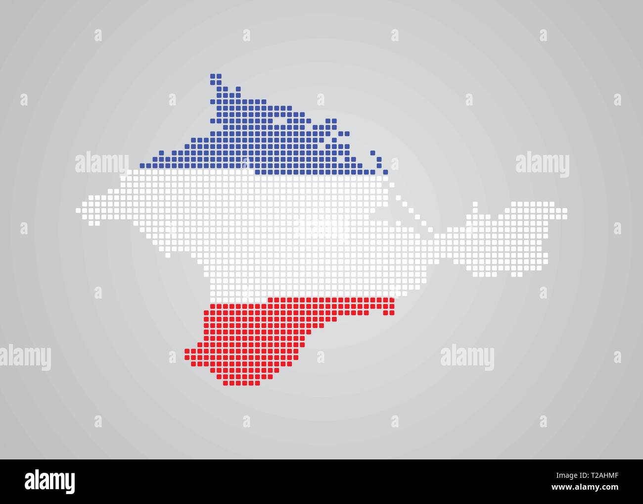 Mosaic map of Crimea in the colors of the flag 10 eps Stock Vector