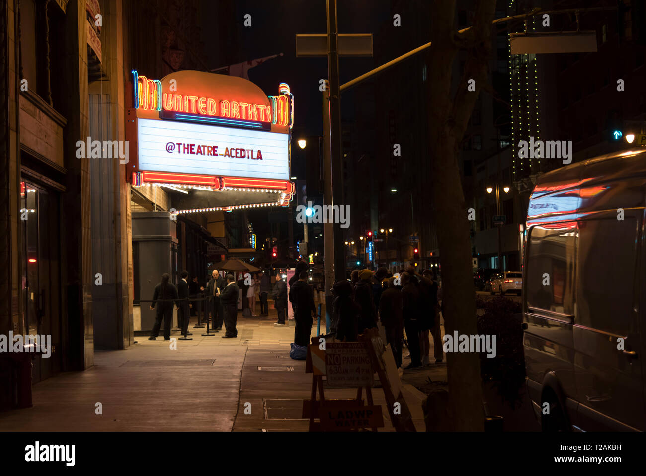 The historic United Artists Theater in the Broadway Theatre District in Downtown Los Angeles.  Exclusive, Editorial Stock Photo