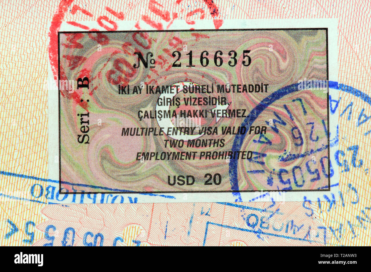 passport with turkish visa and stamps Stock Photo Alamy