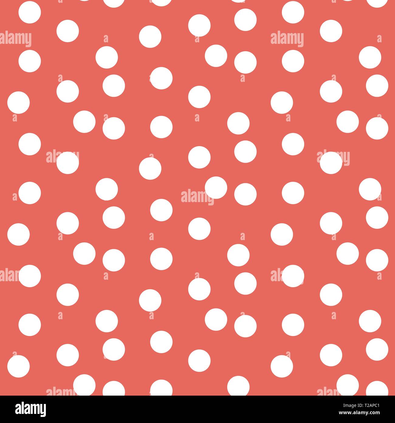 Red pastel color background scattered dots seamless pattern. Vector illustration. Stock Vector