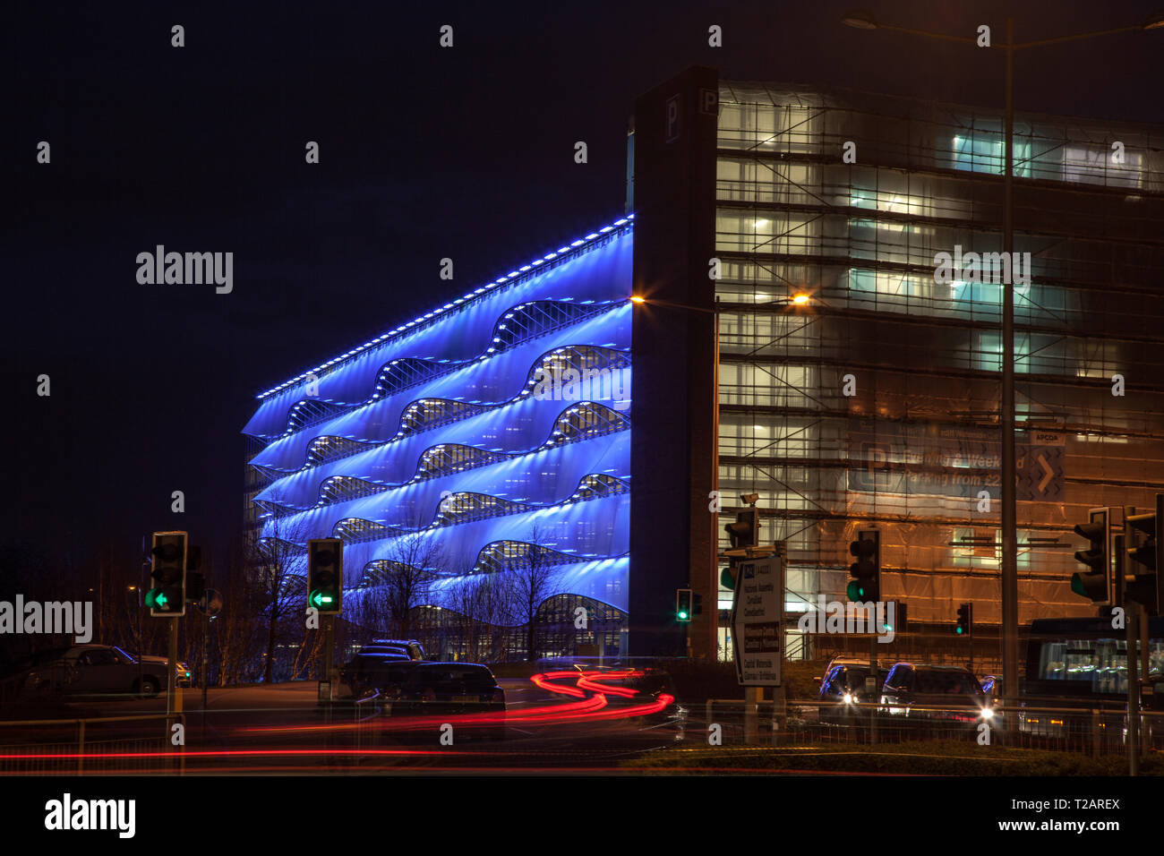 Carpark at night Stock Photo Alamy