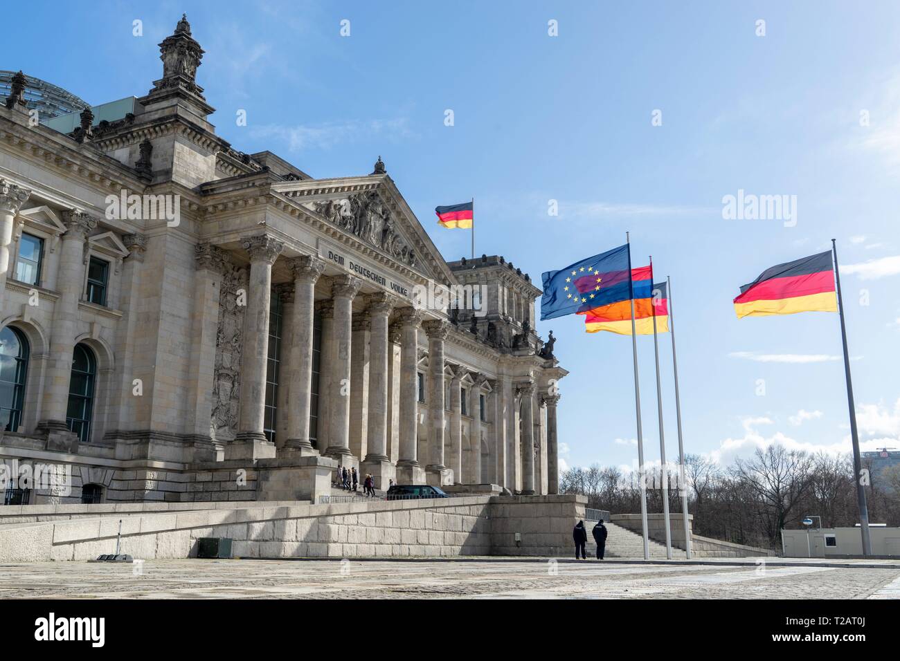 Germany: Reichstag building seen from the west. Photo from 18 March 2019. | usage worldwide Stock Photo