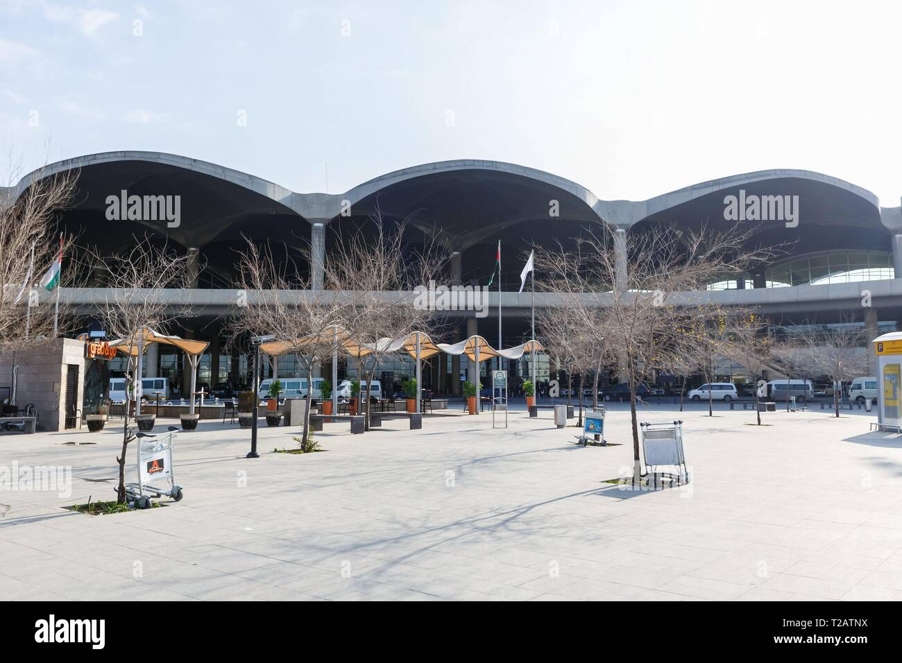 Amman, Jordan February 17, 2019 Terminal building of Amman Queen