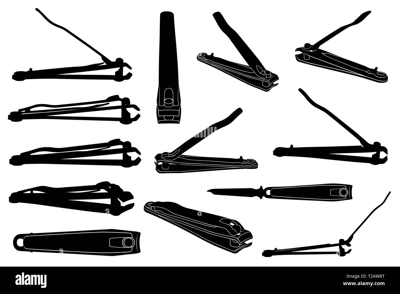 Set of different nail clippers isolated on white Stock Photo Alamy