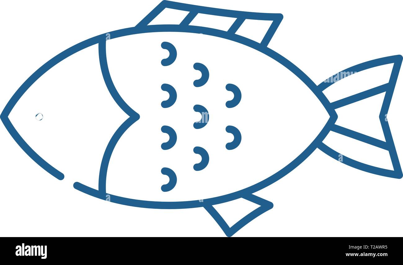 Fish line icon concept. Fish flat vector symbol, sign, outline ...