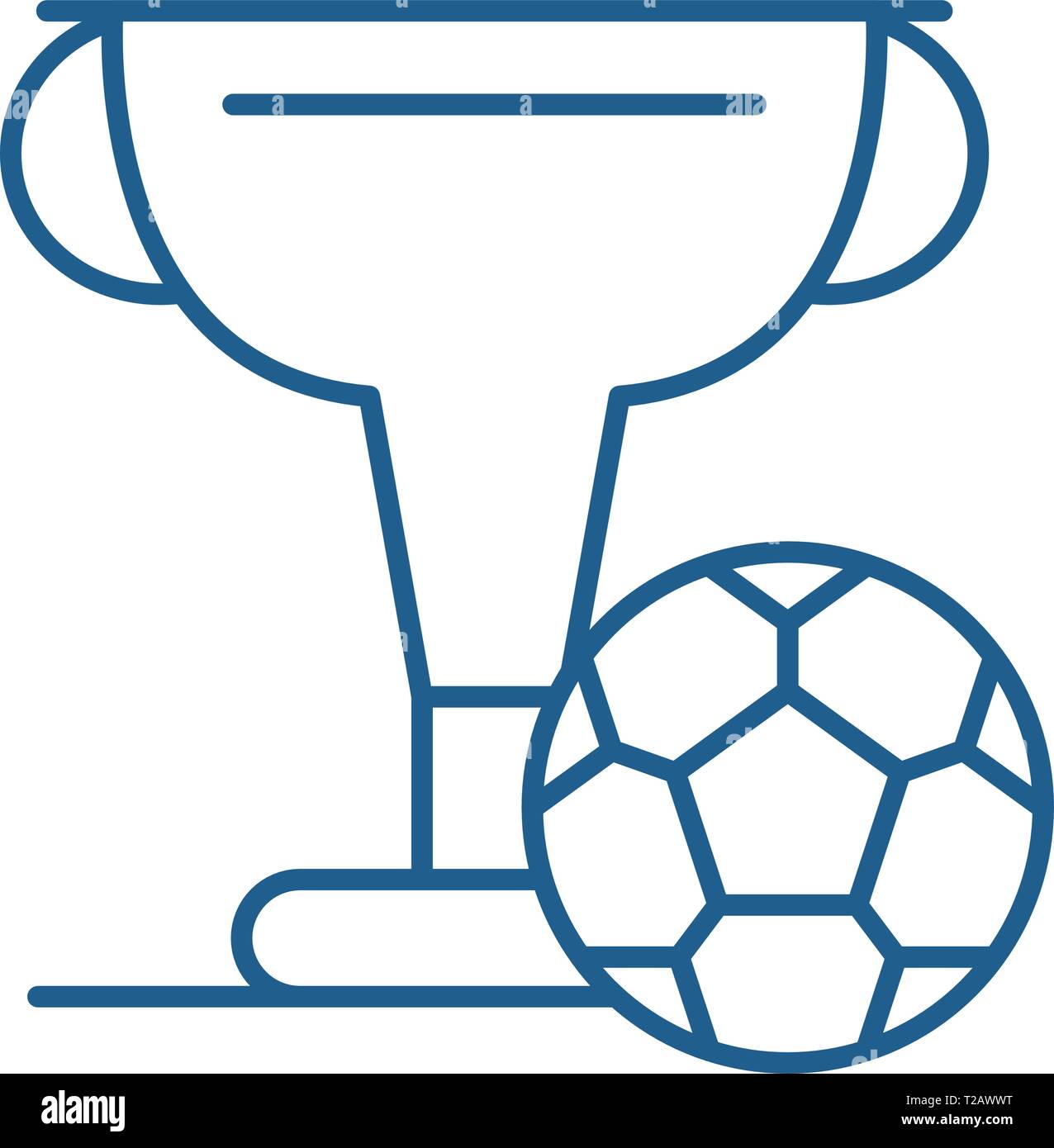 Football cup line icon concept. Football cup flat vector symbol, sign ...