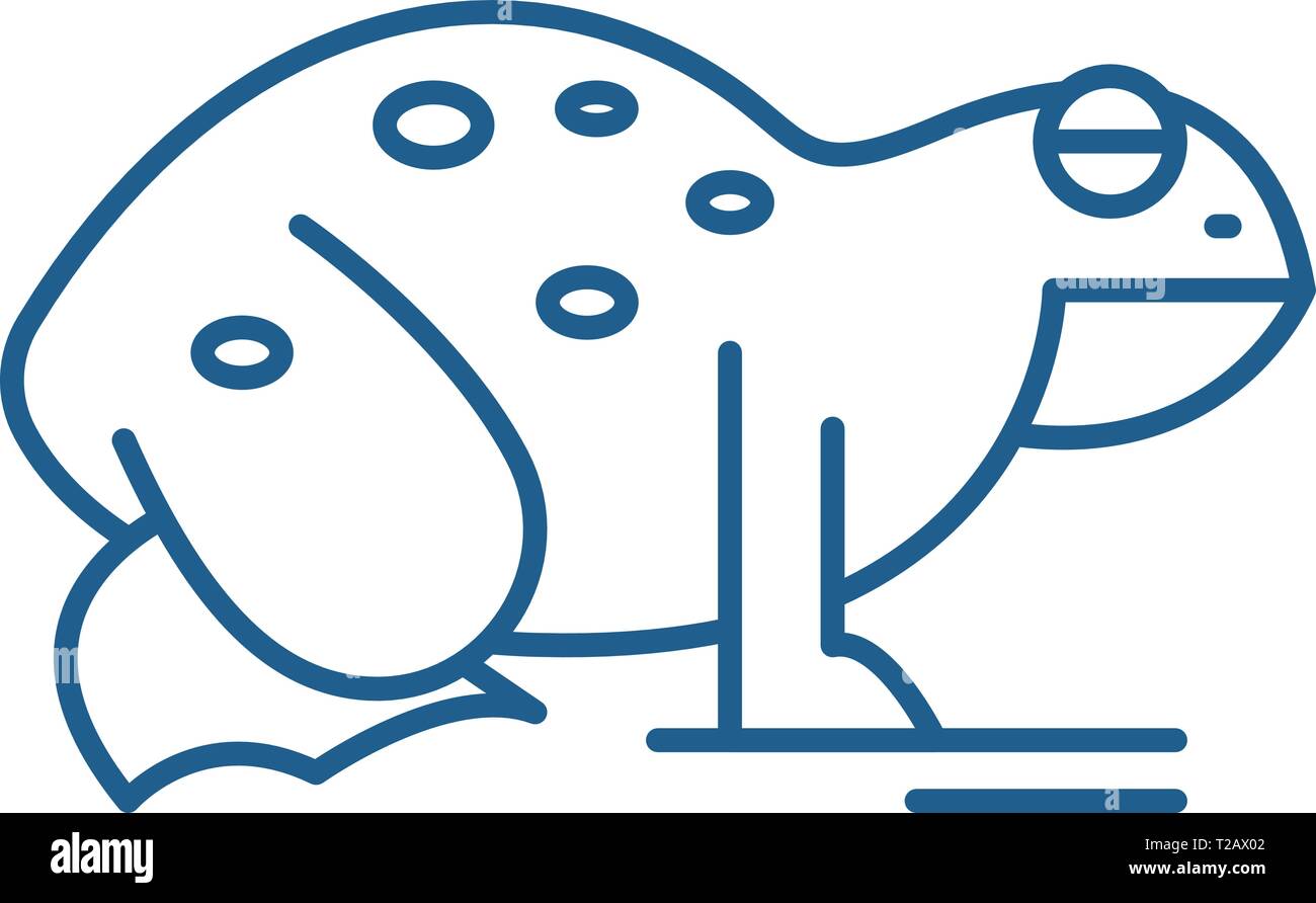 Frog line icon concept. Frog flat vector symbol, sign, outline ...