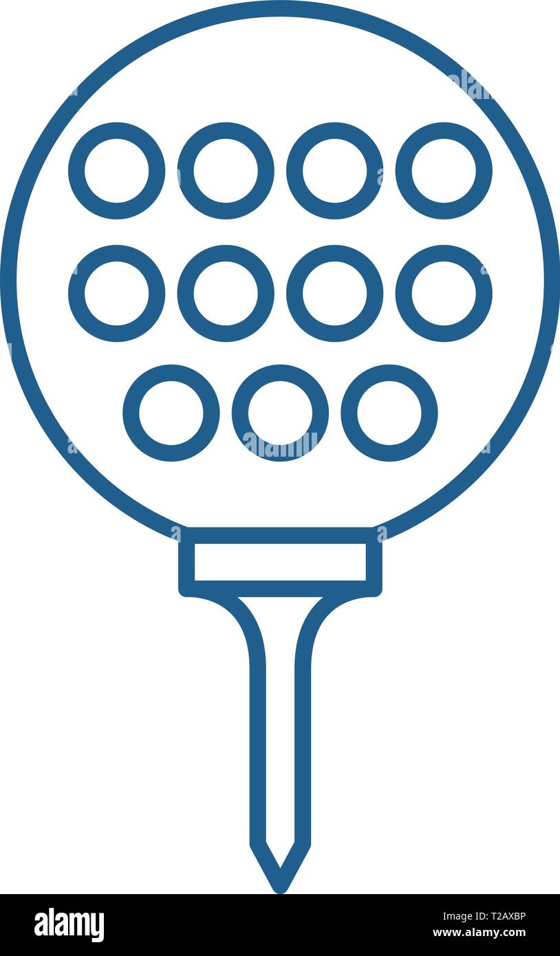 Golf ball line icon concept. Golf ball flat vector symbol, sign ...