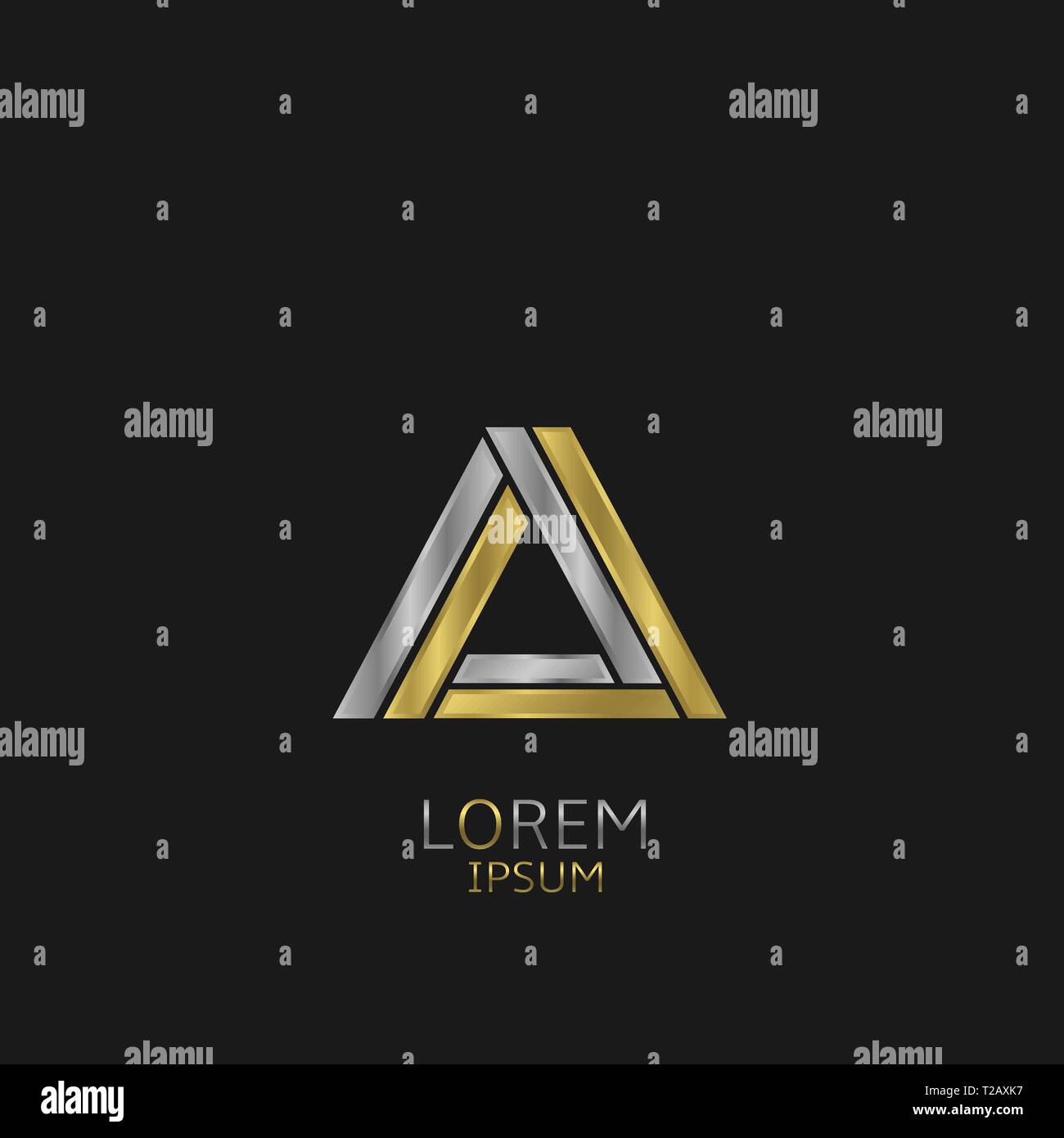Golden silver letter A logo. Vector illustration Stock Vector Image ...
