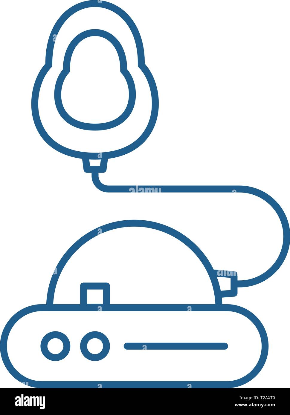 Inhalation line icon concept. Inhalation flat vector symbol, sign ...