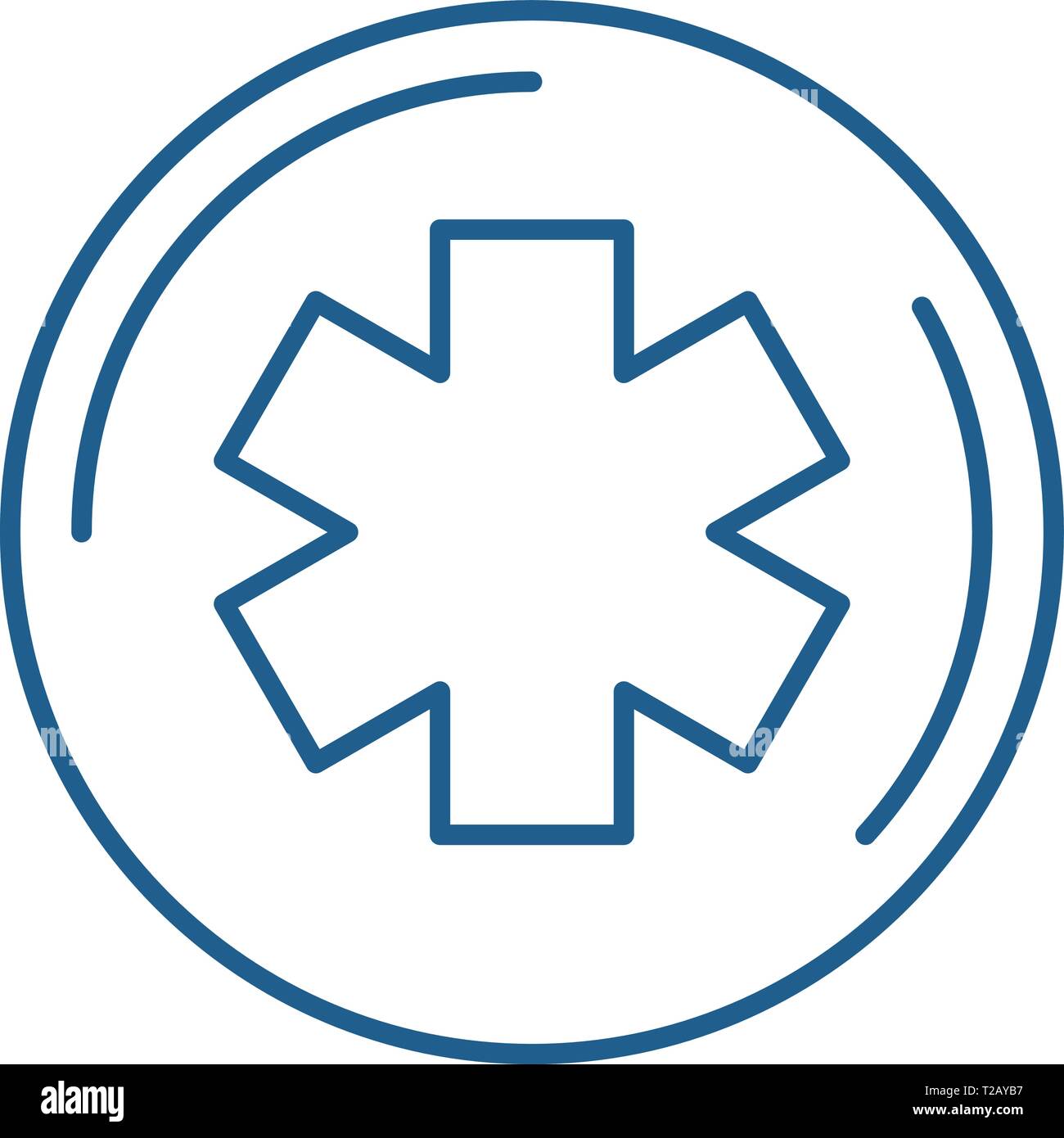 Medicine symbol line icon concept. Medicine symbol flat vector symbol, sign, outline