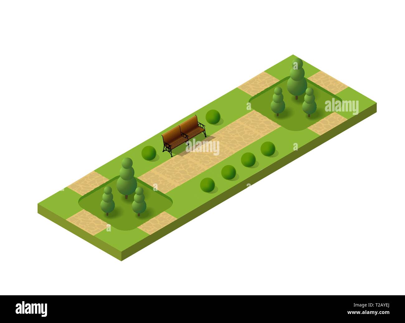 Isometric 3D set park with trees of a three-dimensional city Stock ...