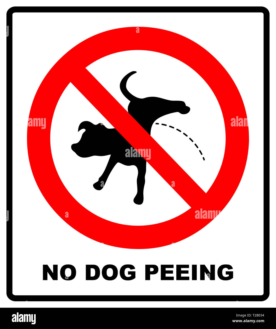 Warning forbidden sign no dog peeing. illustration isolated on white