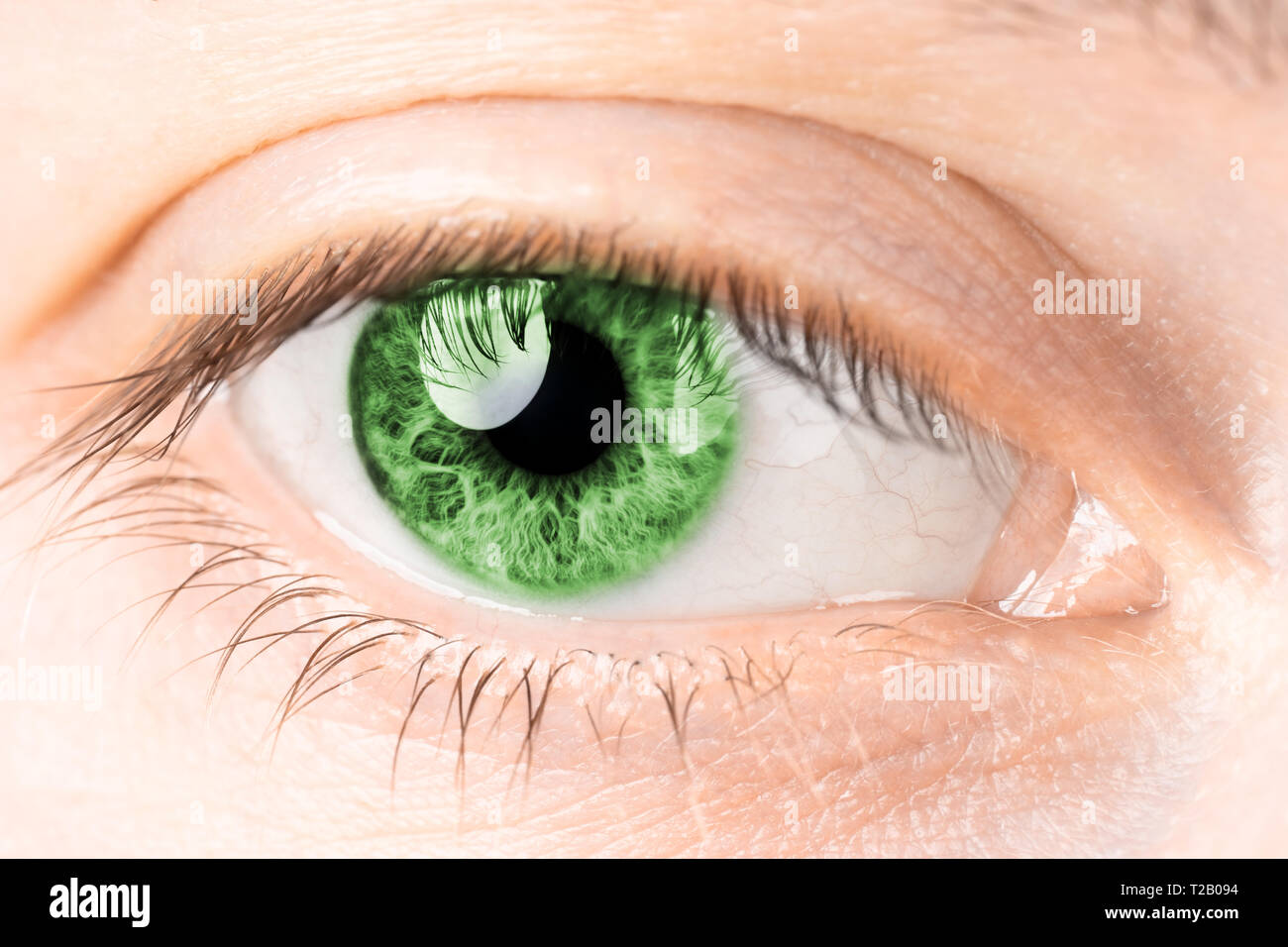 Man's eye open close-up, man Stock Photo