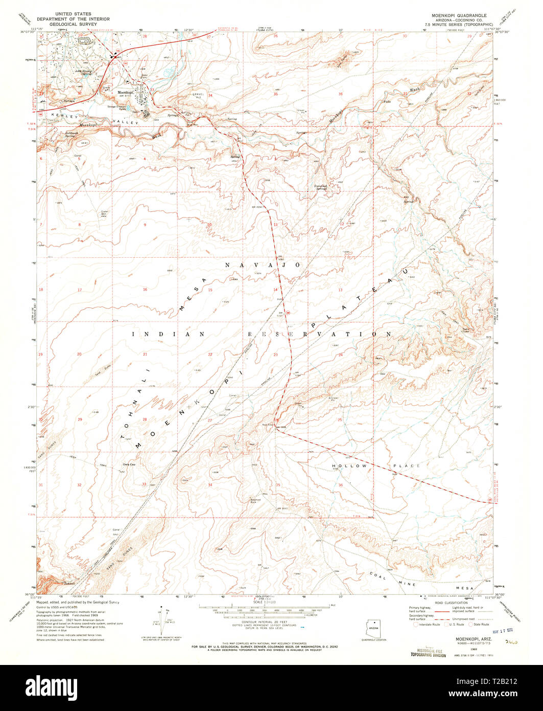 USGS TOPO Map Arizona AZ Moenkopi 312405 1969 24000 Restoration Stock ...