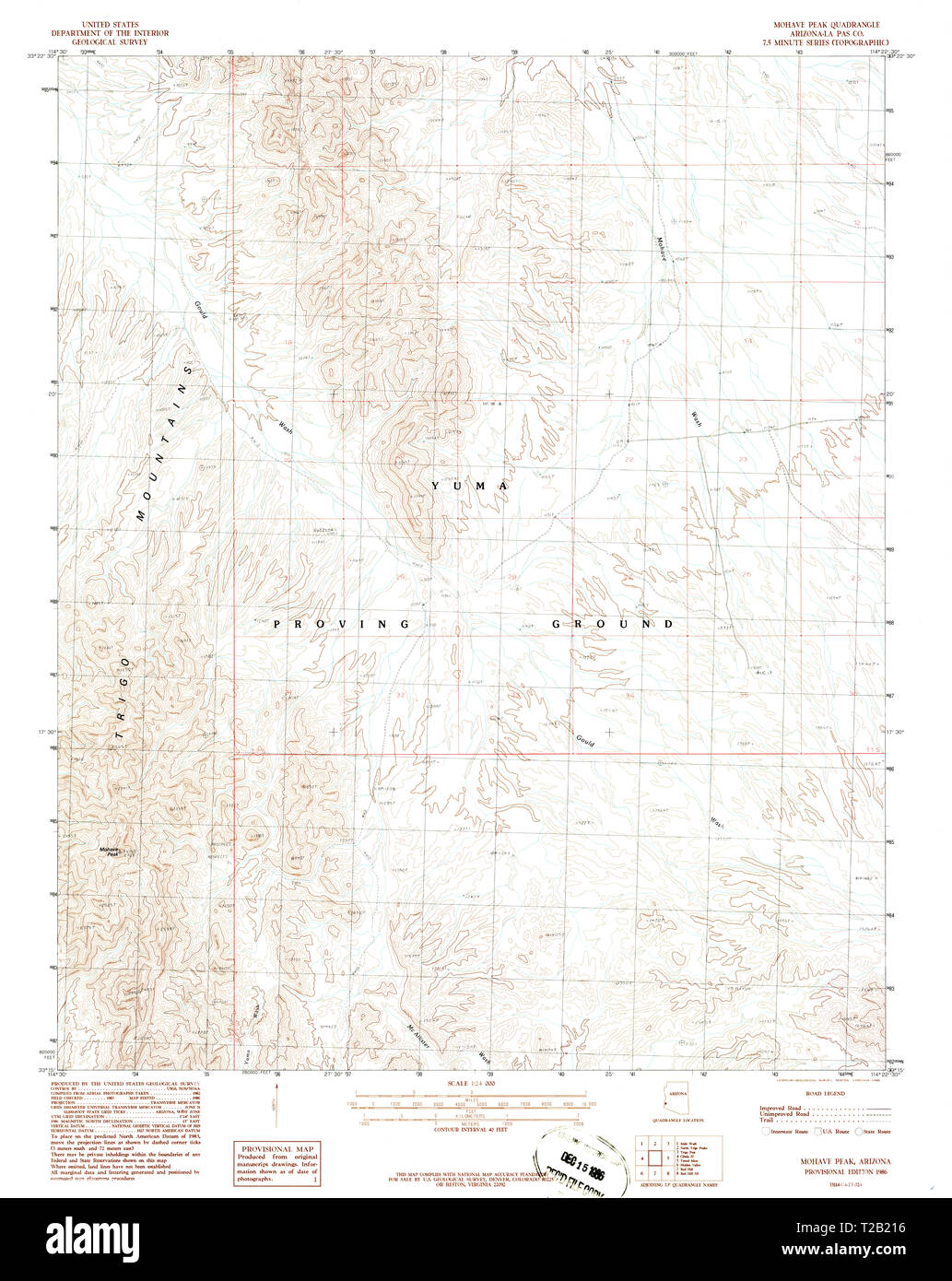 USGS TOPO Map Arizona AZ Mohave Mine 312406 1986 24000 Restoration