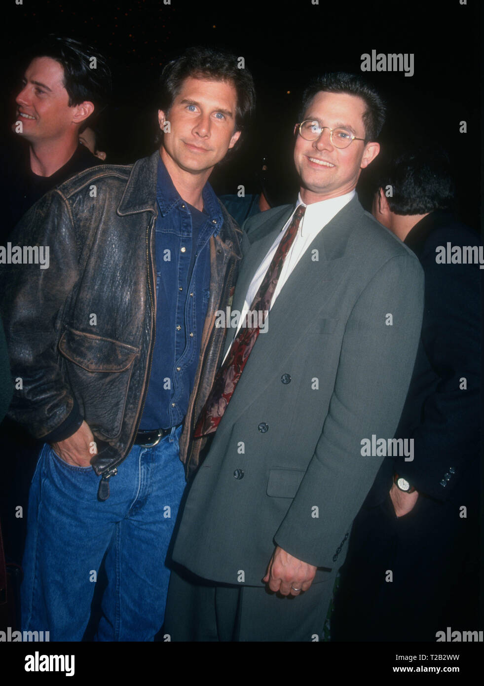 LOS ANGELES, CA - MARCH 9: Actor Kyle MacLachlan, actor Parker Stevenson and his brother Hutch Parker attend HBO's 'Against The Wall' Premiere on March 9, 1994 at DGA Theatre in Los Angeles, California. Photo by Barry King/Alamy Stock Photo Stock Photo