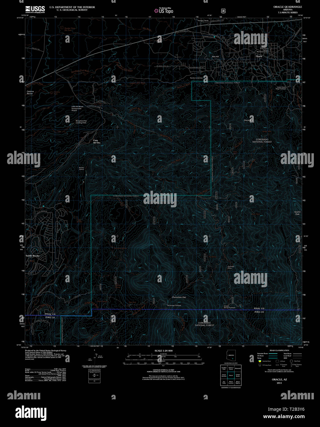 Oracle arizona map hires stock photography and images Alamy