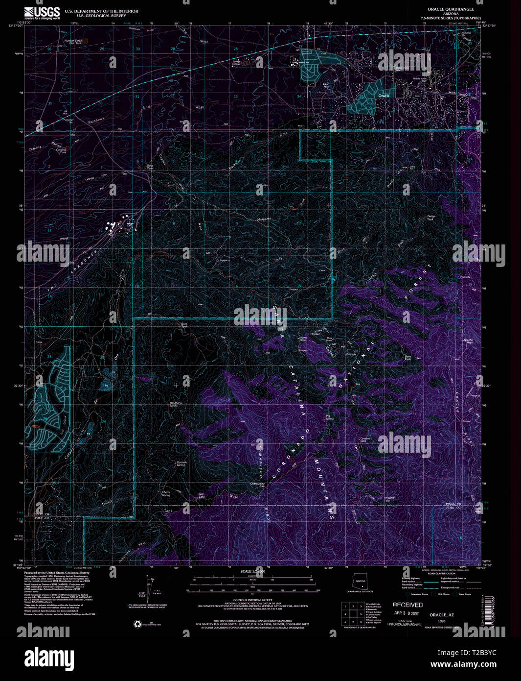 Oracle arizona map hires stock photography and images Alamy
