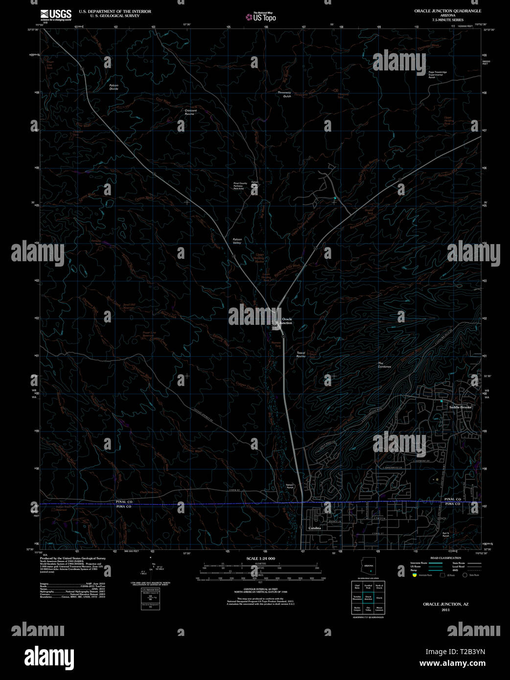Oracle arizona map hires stock photography and images Alamy