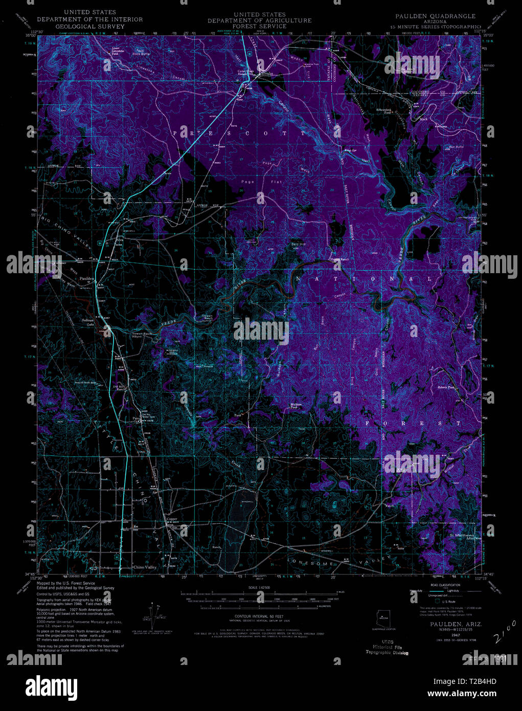 Map of paulden hi-res stock photography and images - Alamy