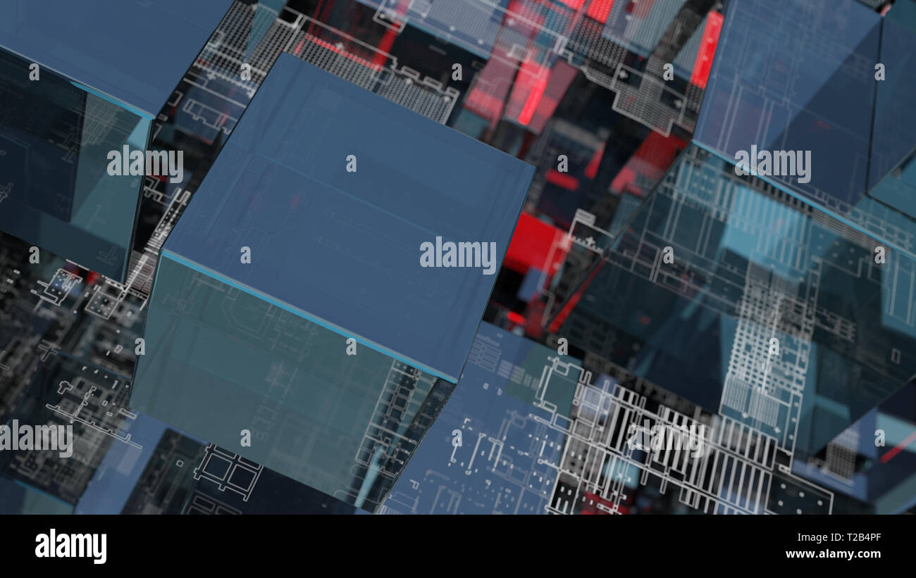 Abstract technology background with glass cubes Stock Photo - Alamy