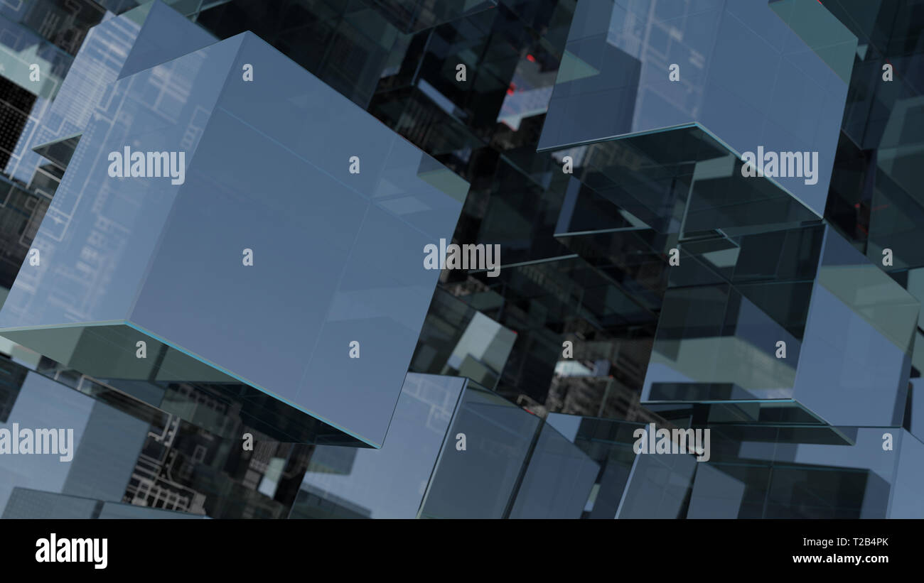 Abstract technology background with glass cubes Stock Photo - Alamy