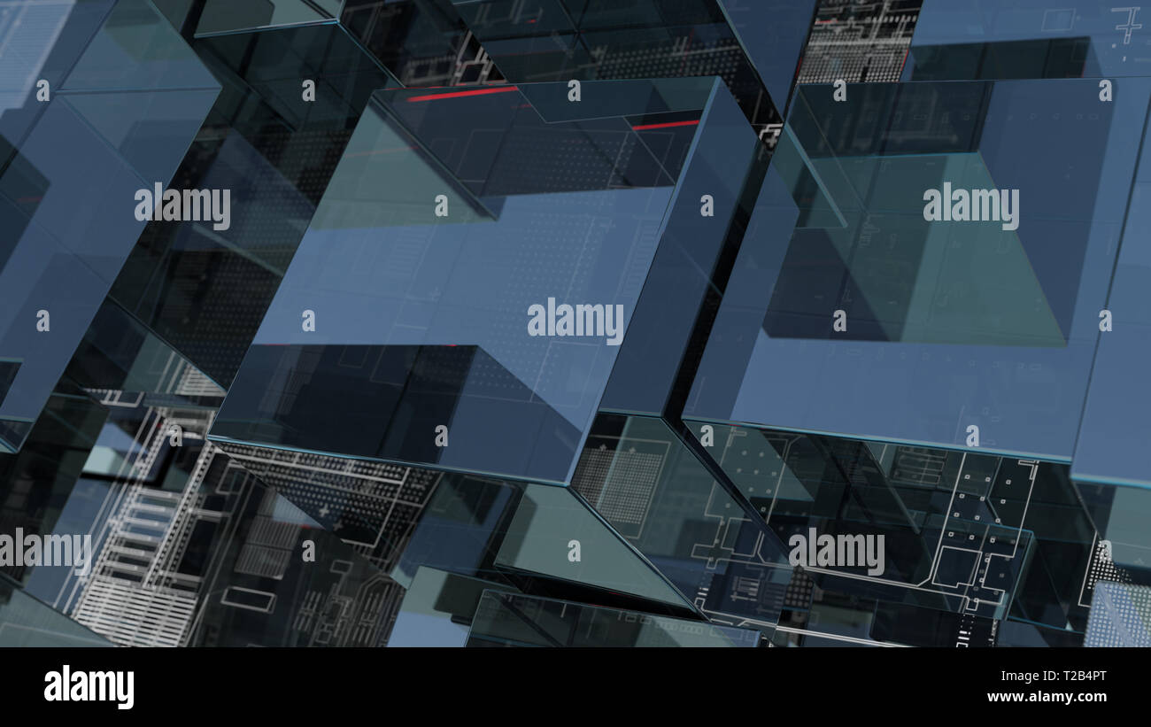 Abstract technology background with glass cubes Stock Photo - Alamy