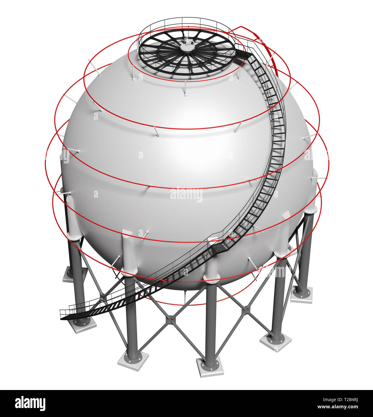 Spherical gas tank. 3D illustration Stock Photo Alamy