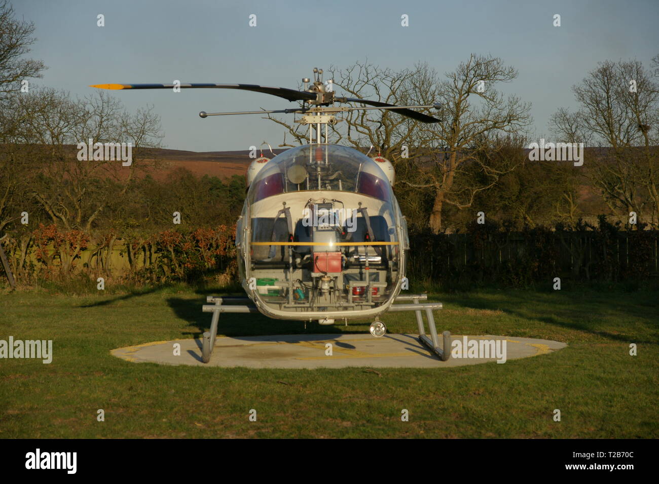 Bell 47G-4A vintage helicopter Stock Photo