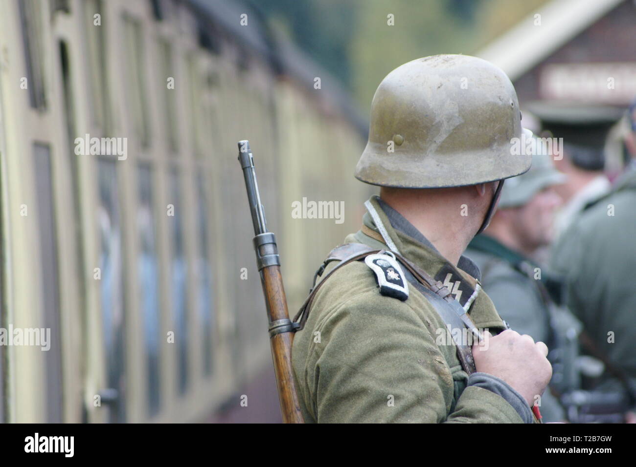 Waffen-SS soldier, Holocaust, Auschwitz concentration camp Stock Photo