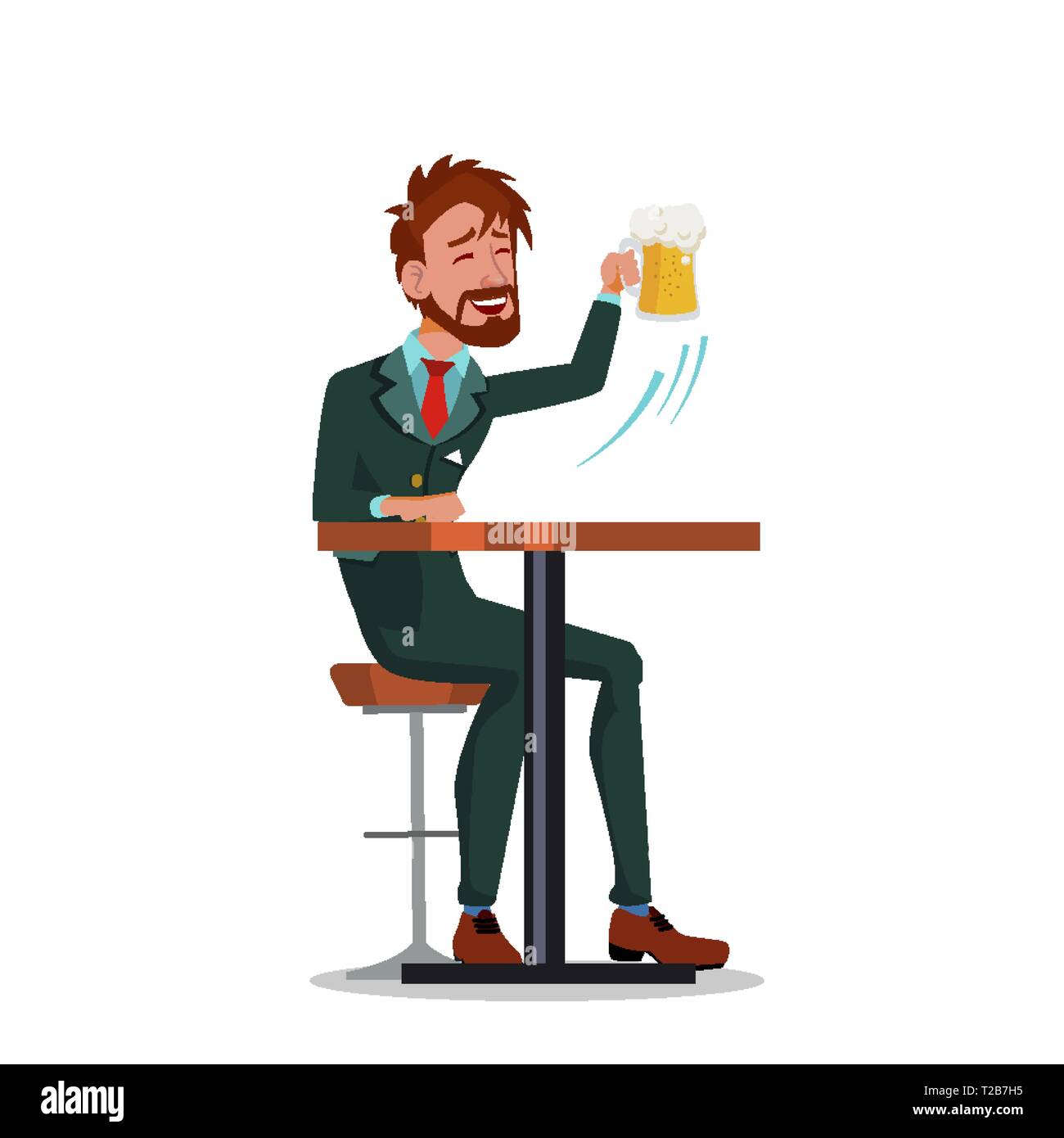 Man In Business Suits Relaxing At The Bar With Beer And Laughing Vector  Flat Cartoon Illustration Stock Vector Image & Art - Alamy