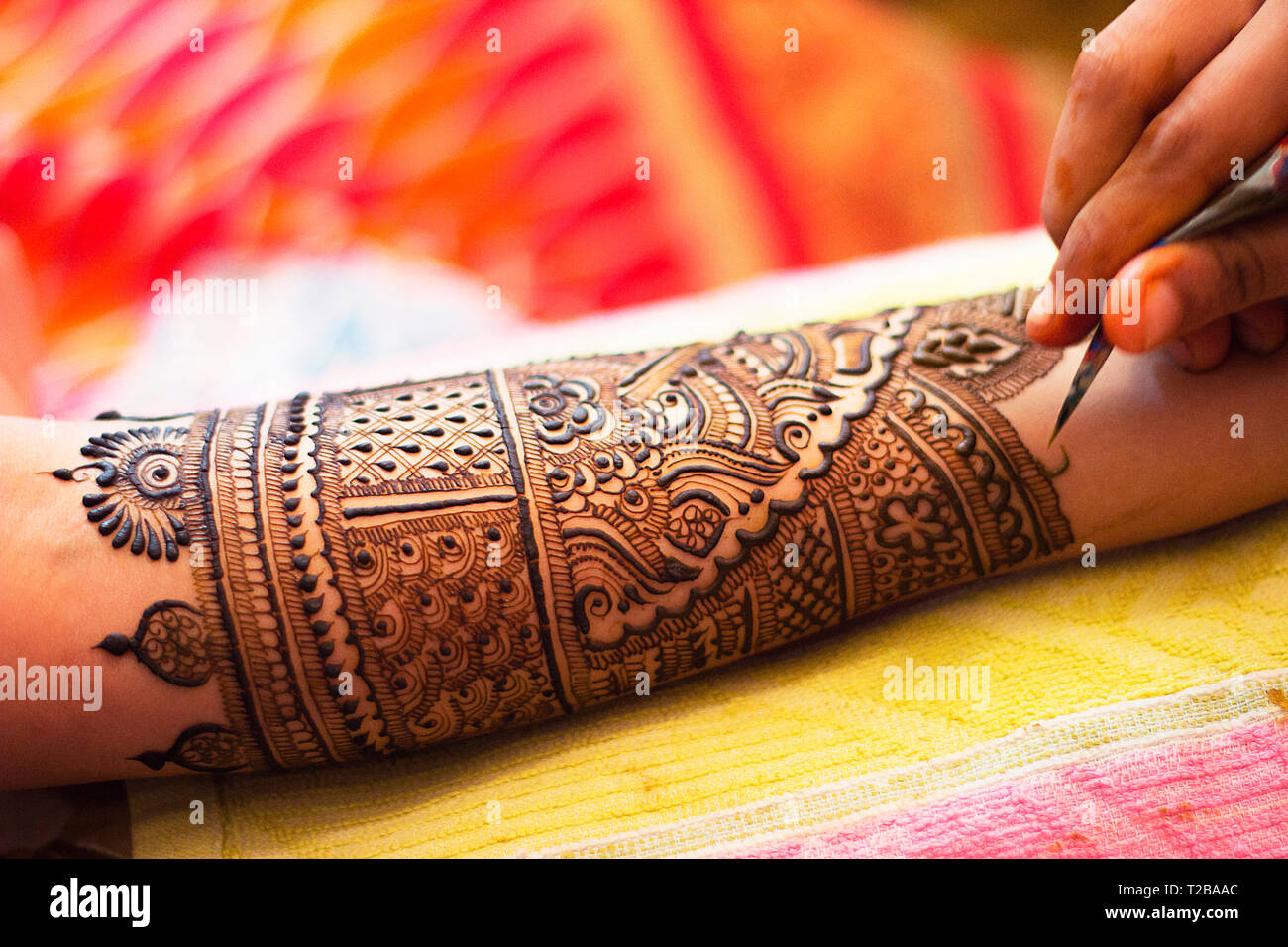 Mehendi Or Henna Tattoo On Hands India Culture Stock Photo Alamy