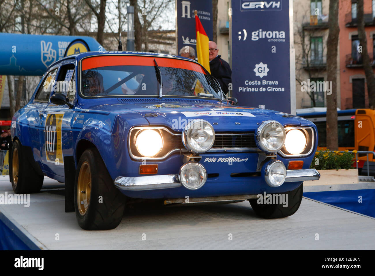 Start of 67th edition of Moritz Historic Rally Costa Brava in Girona, Spain on 15.03.2019 Stock Photo