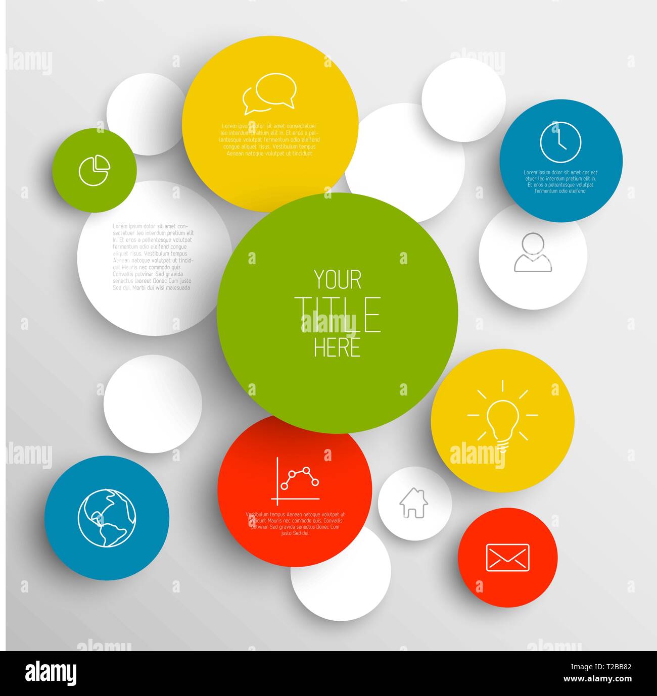 Vector abstract circles illustration / infographic template with place ...