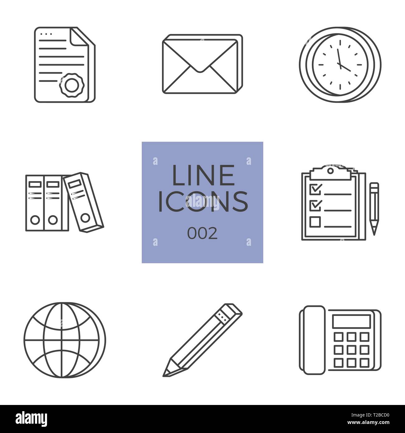 Business Icons Vector Set. Business Related Vector Line Icons Set. Isolated on White Background. Editable Stroke. Stock Vector