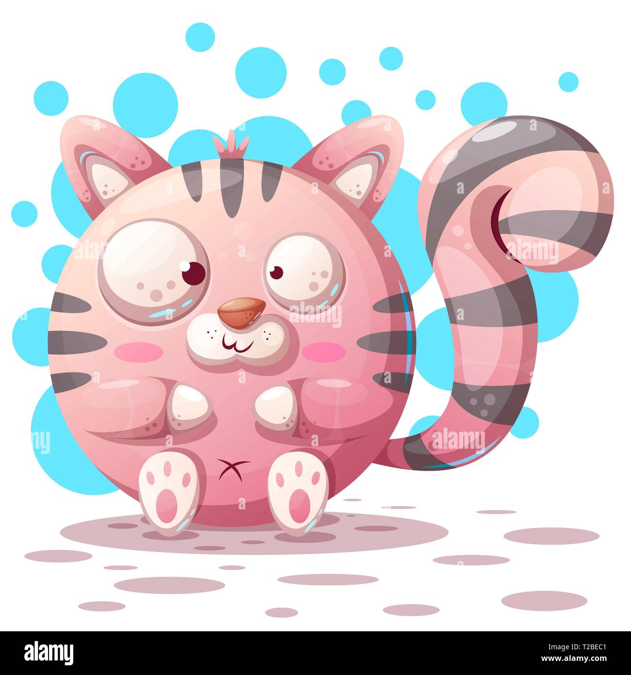 funny cute cartoon characters cat Premium vector