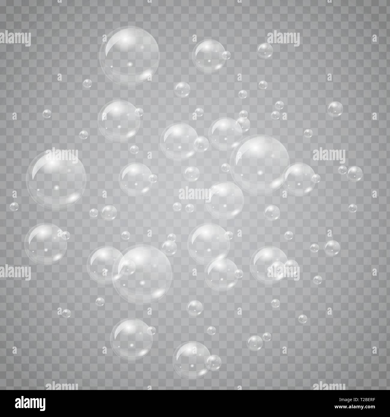 Group of Transparent soap bubbles isolated on background. High detailed ...