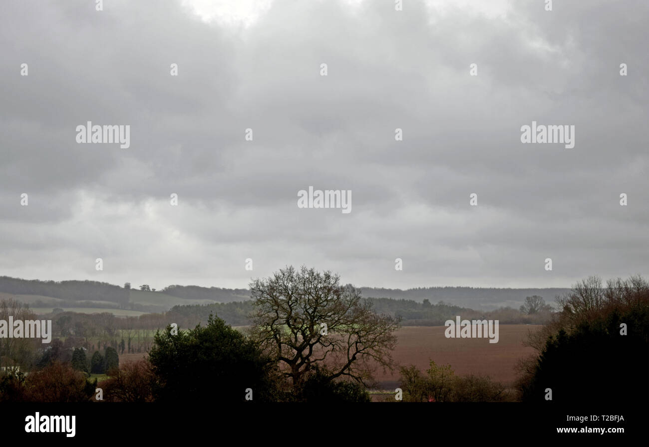 Landscape view of the Kent Countryside Stock Photo