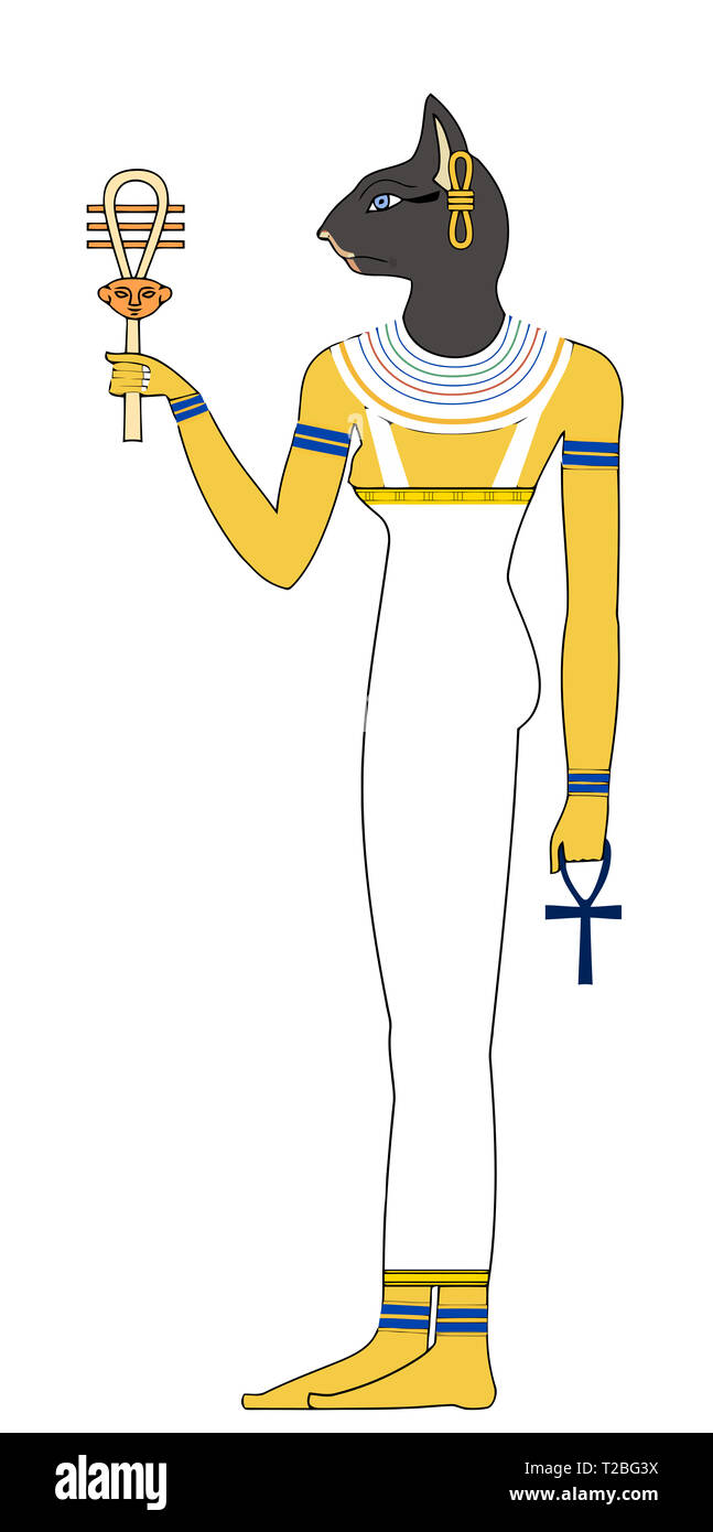 animal cat ancient egyptian religion illustration Stock Photo Alamy