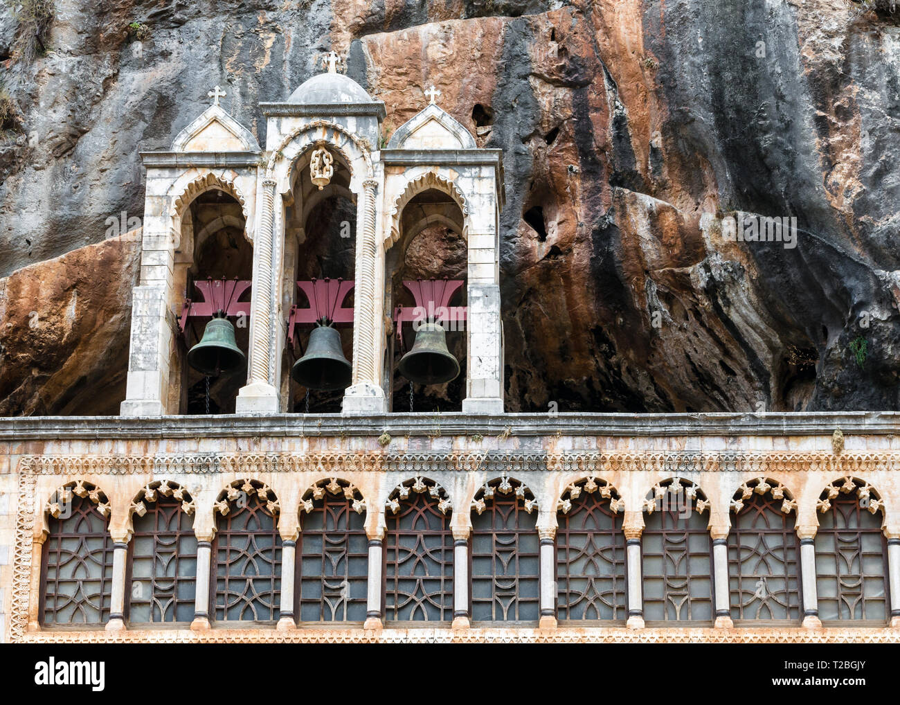Bells of monastery of St. Anthony Qozhaya, Lebanon Stock Photo Alamy