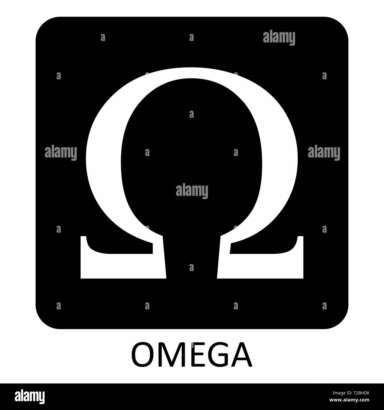 Omega symbol illustration Stock Vector