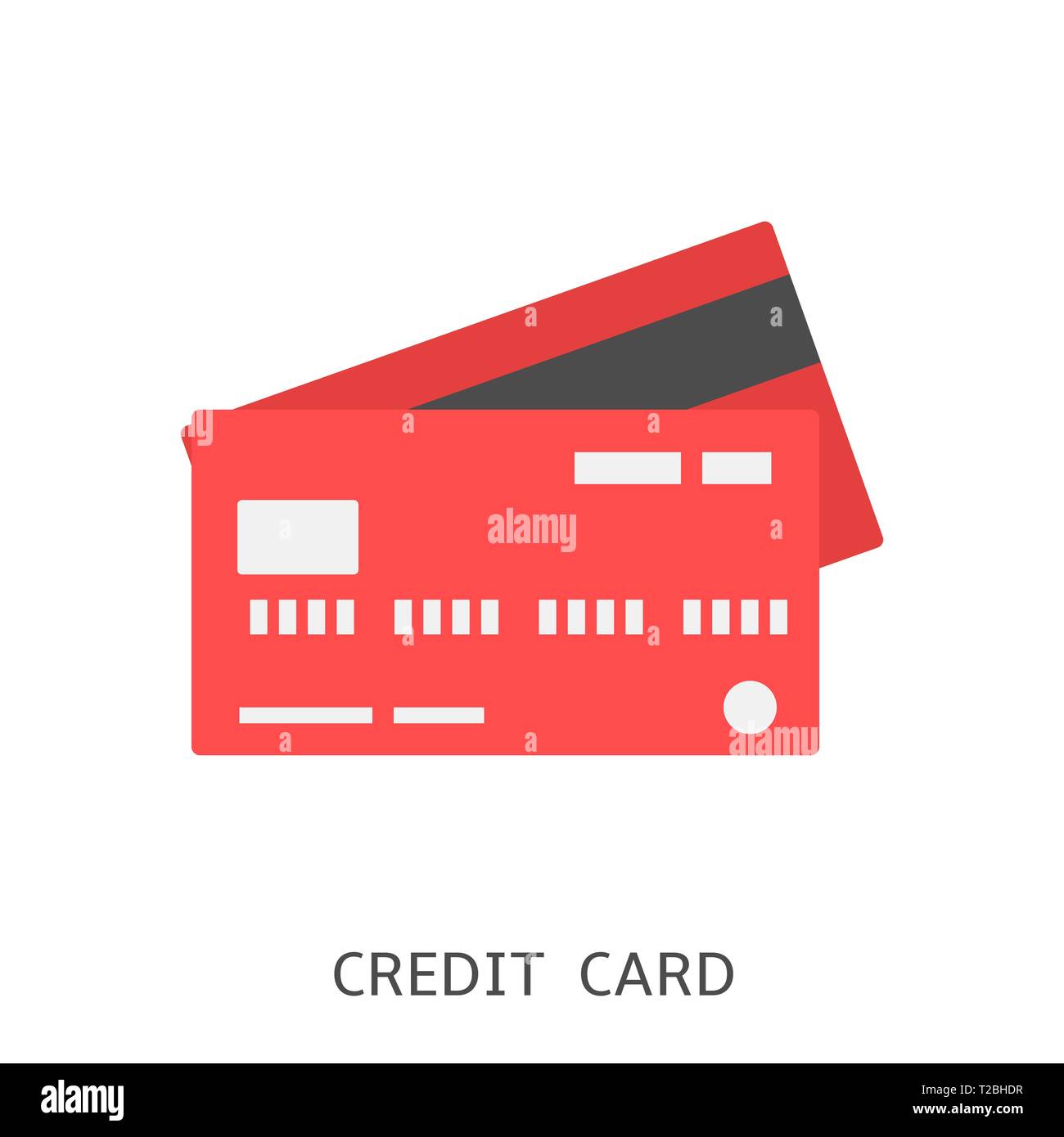 Credit card. Red credit card icon isolated Vector illustration Stock ...