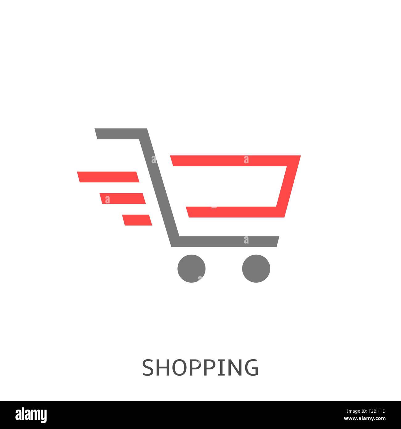 Shopping. Shopping cart icon isolated Vector illustration Stock Vector ...